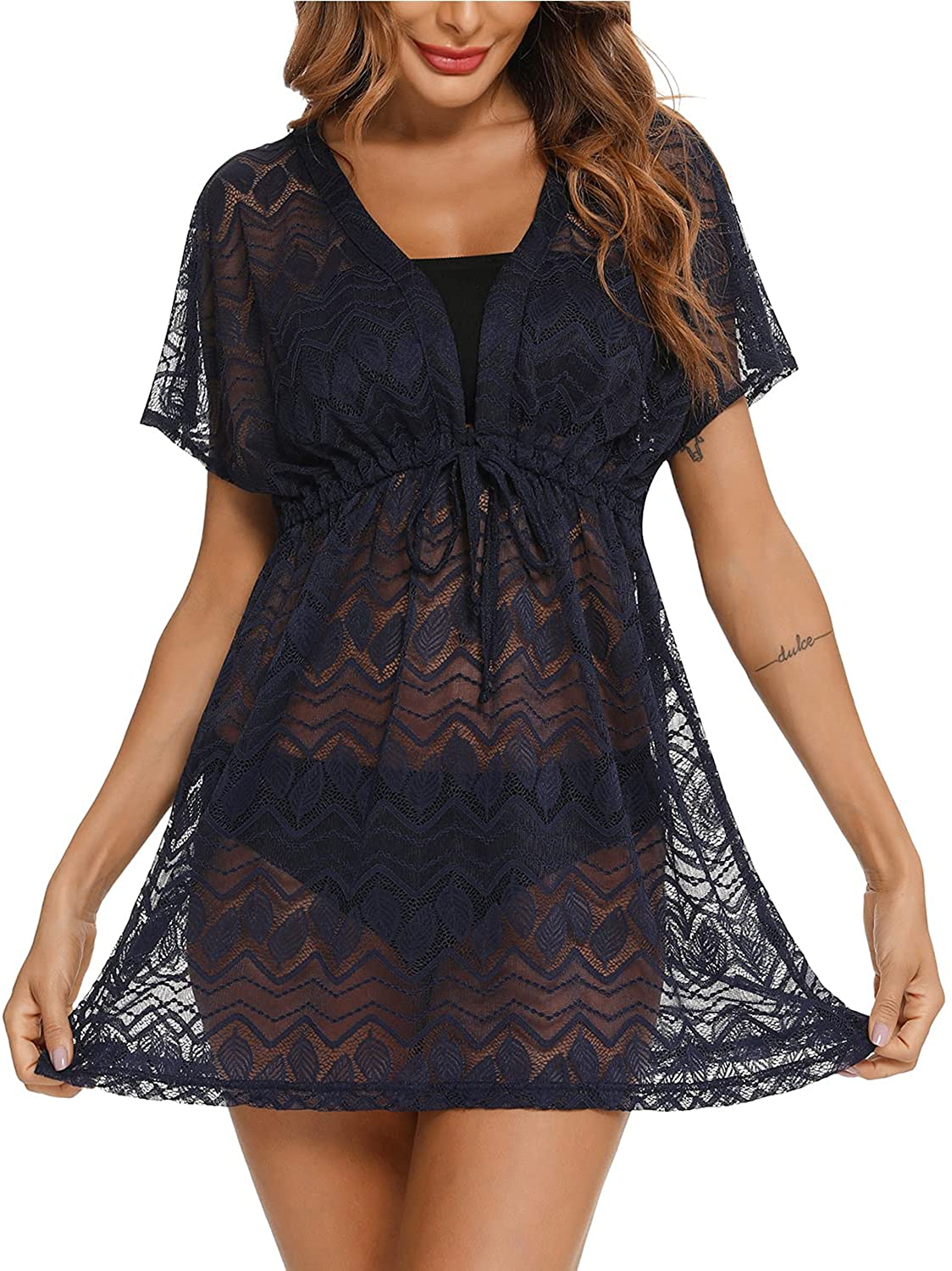 EISHOPEER Women'S Bathing Suit Cover Ups Sexy Swimwear Lace Beach Bikini Cover-Ups Apparel & Accessories > Clothing > Swimwear Kylie Max   