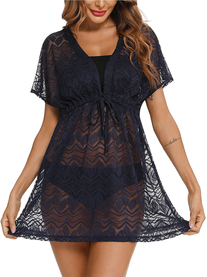 EISHOPEER Women'S Bathing Suit Cover Ups Sexy Swimwear Lace Beach Bikini Cover-Ups Apparel & Accessories > Clothing > Swimwear Kylie Max   