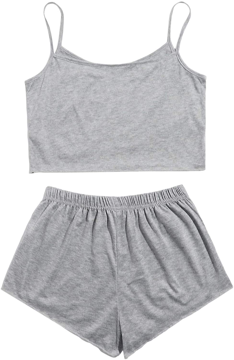 Sweatyrocks Women'S Suit Two Piece Outfits Sleeveless Crop Cami Top and Shorts Set Apparel & Accessories > Clothing > Sleepwear & Loungewear Kylie Max   