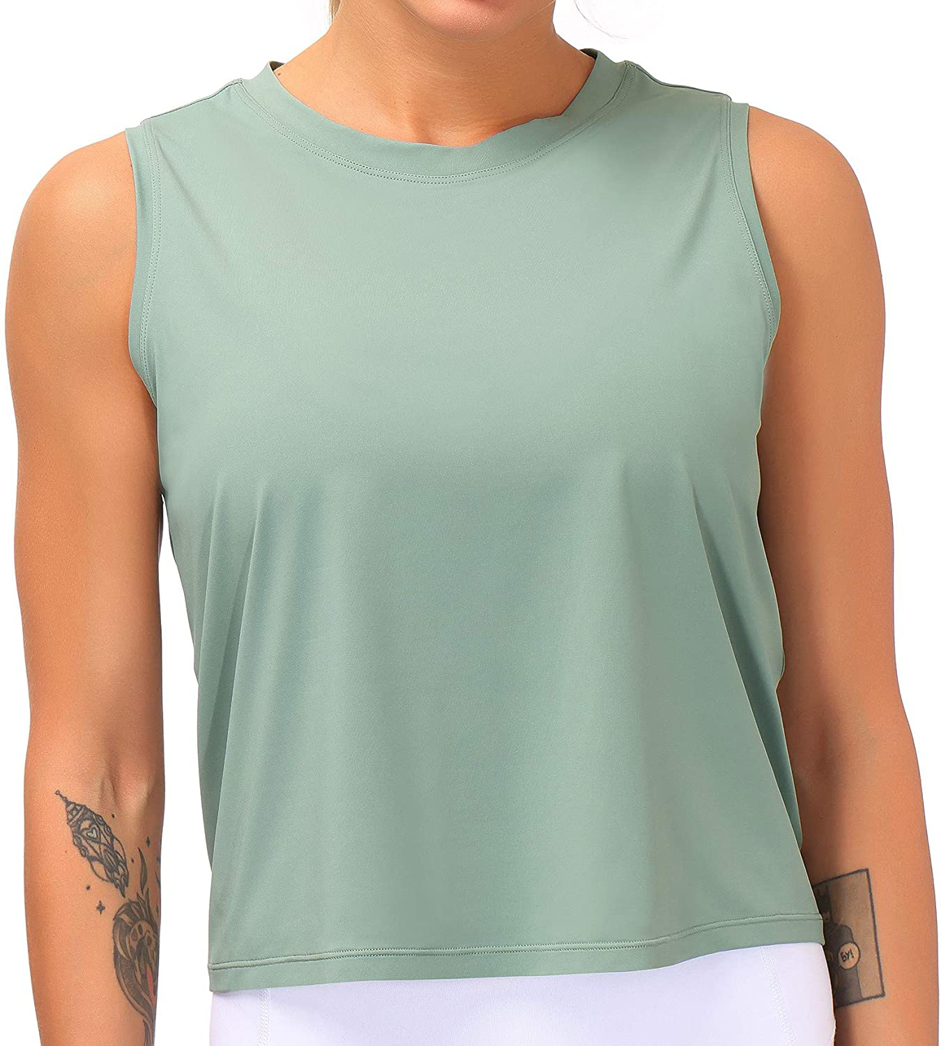 Dragon Fit Women Sleeveless Yoga Tops Workout Cool T-Shirt Running Short Tank Crop Tops Apparel & Accessories > Clothing > Activewear Kylie Max   