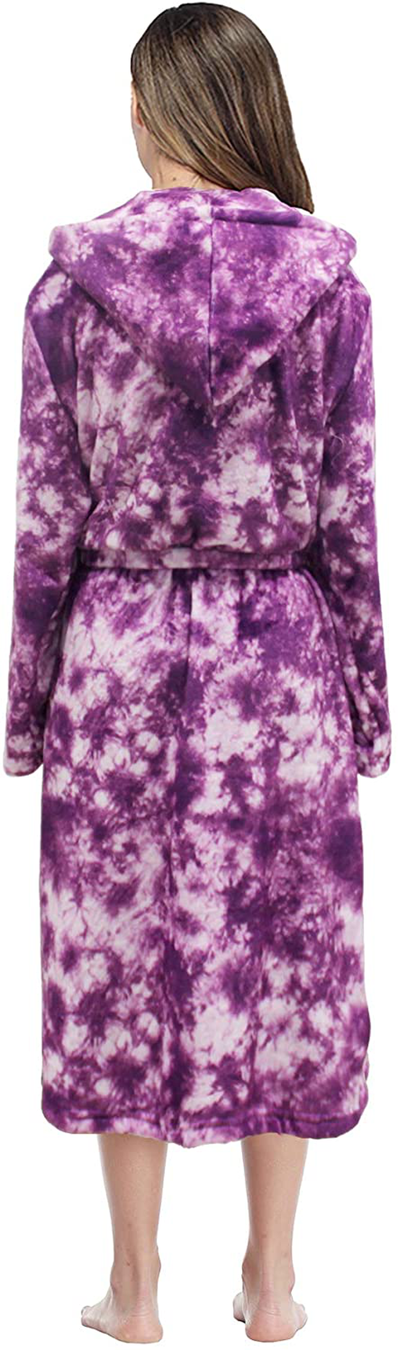 RONGTAI Womens Long Robes Plush Fleece Nightgown Thick plus Size Hooded Bathrobe with Pockets Fluffy Sleepwear for Men Apparel & Accessories > Clothing > Sleepwear & Loungewear > Robes Kylie Max   