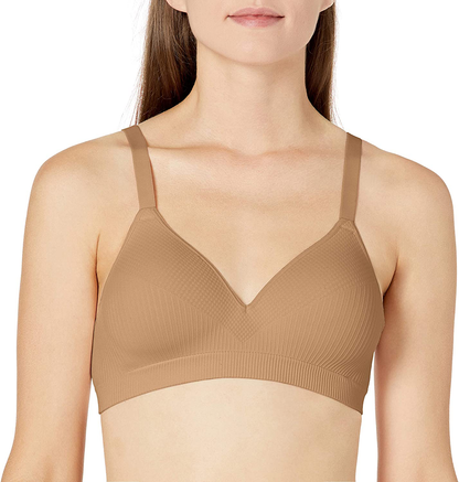 Hanes Women's Perfect Coverage ComfortFlex Wirefree Bra MHG260 Apparel & Accessories > Clothing > Underwear & Socks > Bras Hanes Nude Rib Small 