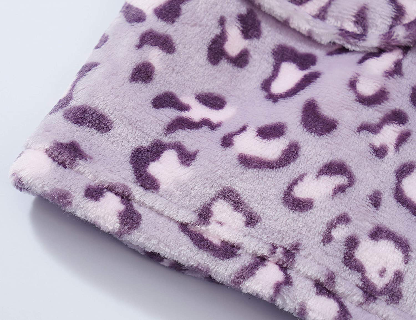 Leopard Cat Robe for Girls Fleece Toddler Kids Teen Hooded Bathrobe Size 4T - 18 Apparel & Accessories > Clothing > Sleepwear & Loungewear > Robes Kylie Max   
