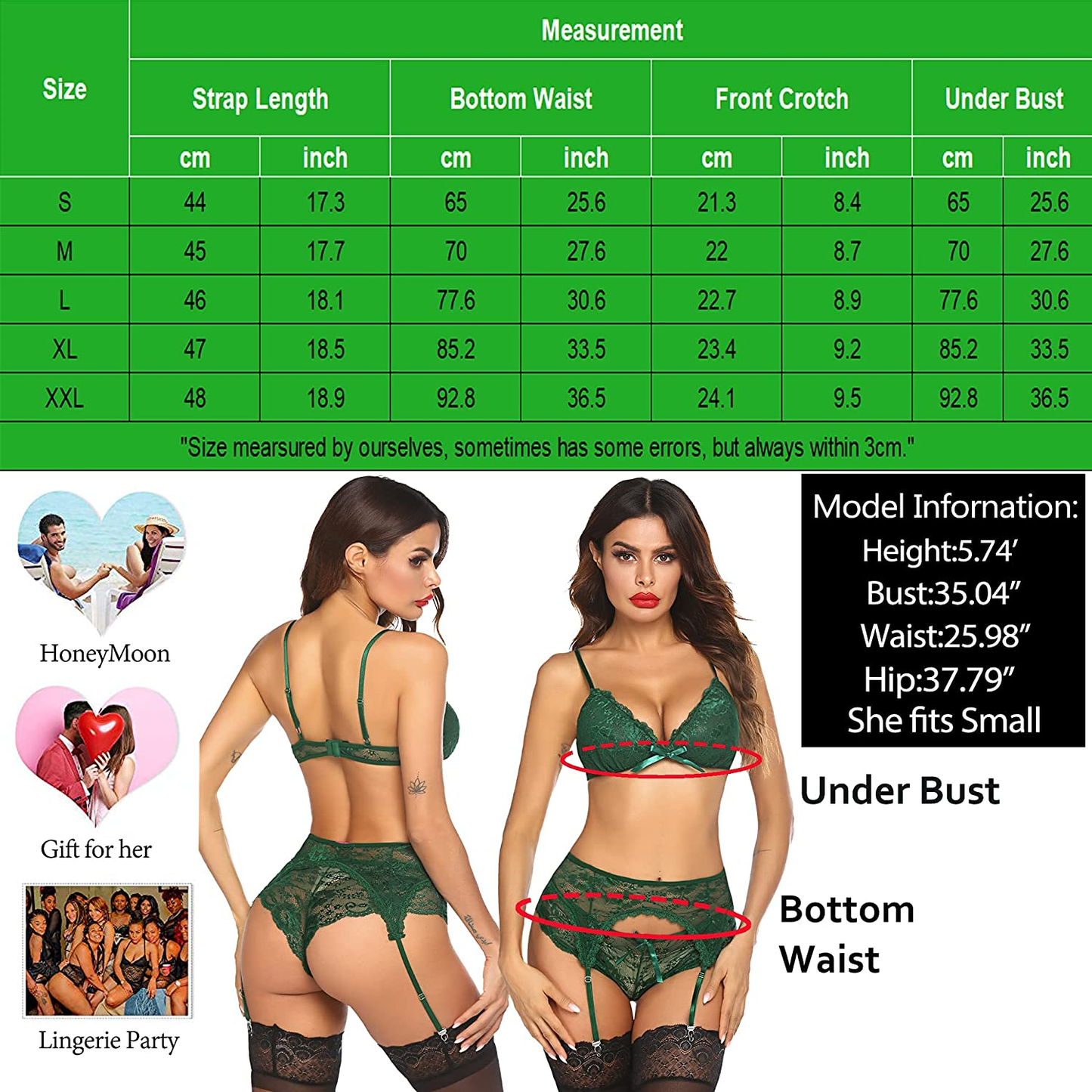 Avidlove Women Lace Lingerie Set with Garter Belts Strap Babydoll Bralette Bra and Panty Set Apparel & Accessories > Clothing > Underwear & Socks > Lingerie Avidlove   
