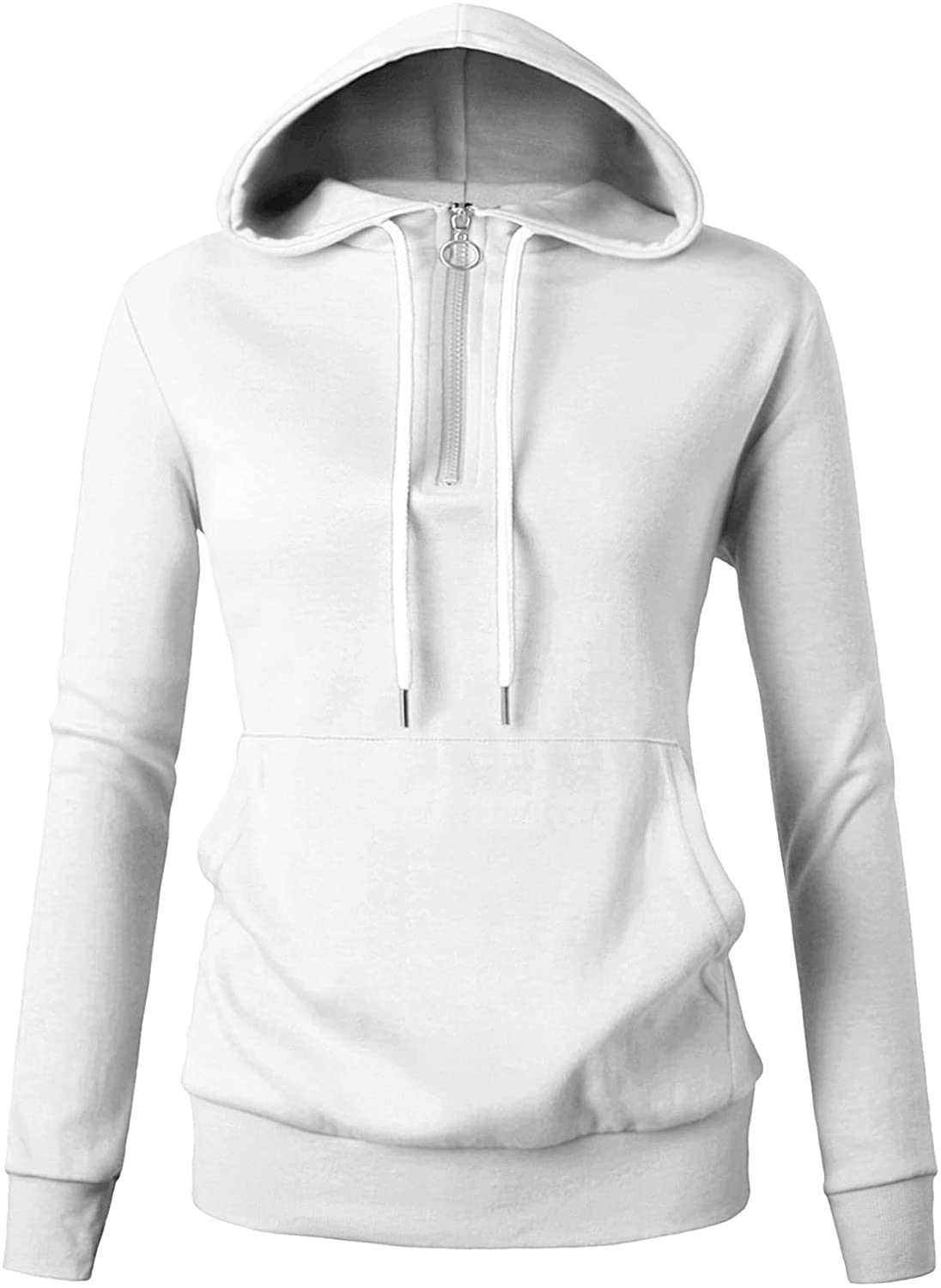 GIVON Womens Comfortable Long Sleeve Lightweight Zip-Up Hoodie with Kanga Pocket(Xs~4Xl) Apparel & Accessories > Clothing > Activewear Kylie Max   