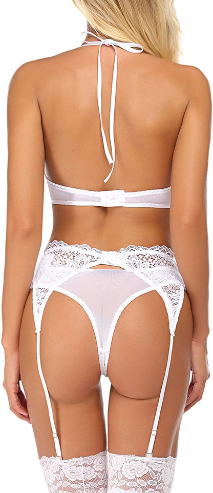 Avidlove Women Lace Lingerie Set with Garter Belts Sexy Teddy Babydoll Bodysuit Push up Lingerie Sets (NO Stockings) Apparel & Accessories > Clothing > Underwear & Socks > Lingerie Avidlove   