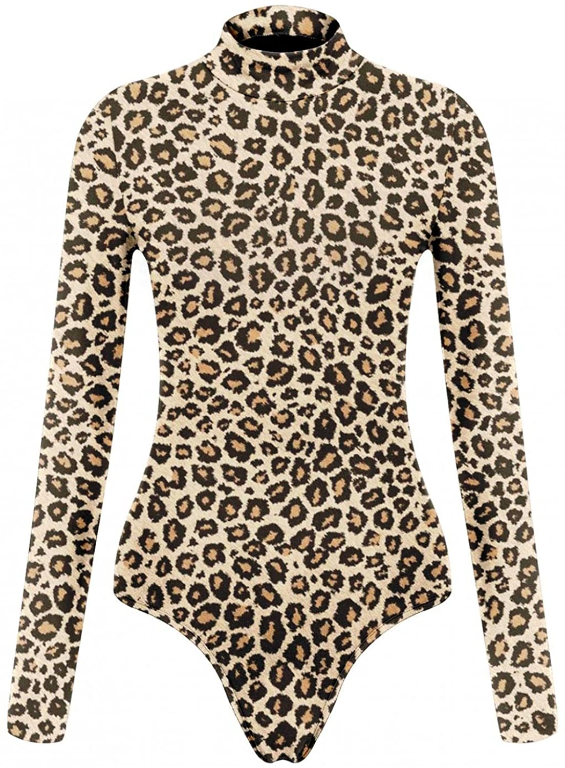 Burband Womens One Piece Playsuits Turtleneck Basic Bodysuit Sunflower High Neck Long Sleeve Slim Fit Leotard Rompers Apparel & Accessories > Clothing > Underwear & Socks > Shapewear Burband   