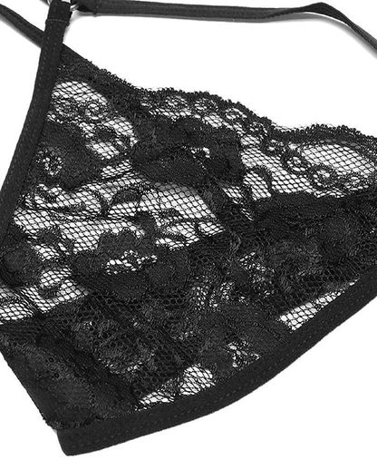 Women 4 Piece Garter Lingerie Set with Sexy Lace Garter Belts and Stockings Apparel & Accessories > Clothing > Underwear & Socks > Lingerie Caterlove   