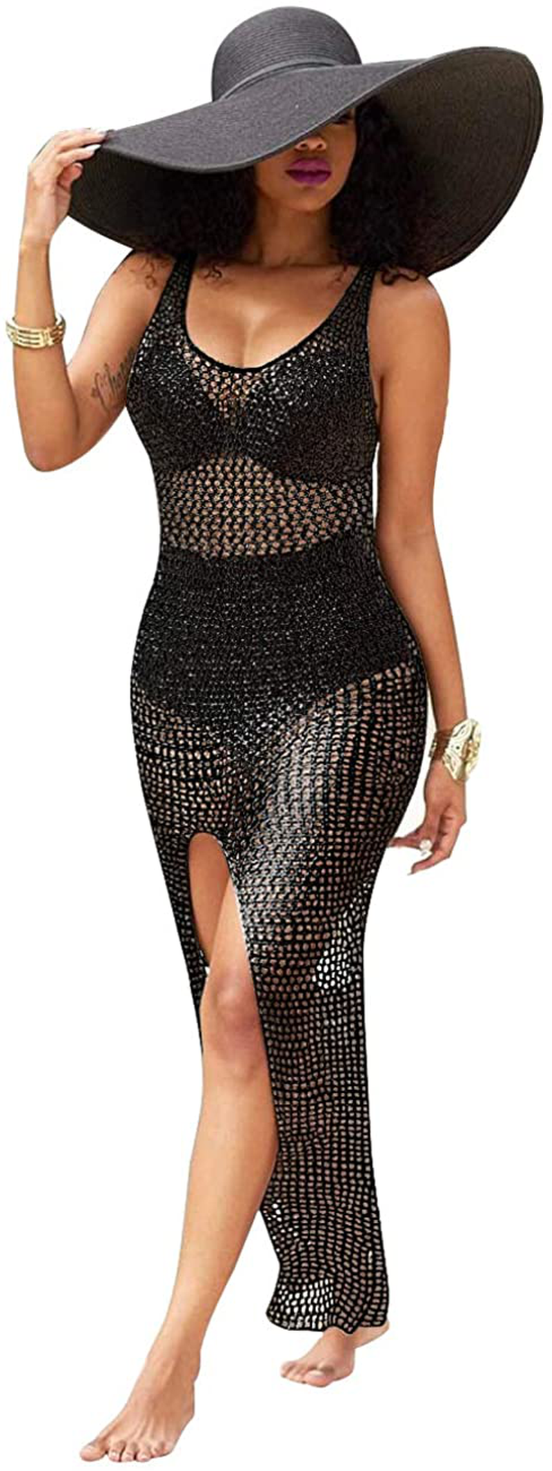 Sexycherry Women'S Sexy Swimsuit Cover Ups Casual See through Sheer Long Maxi Dresses for Swimwear Apparel & Accessories > Clothing > Swimwear Kylie Max   