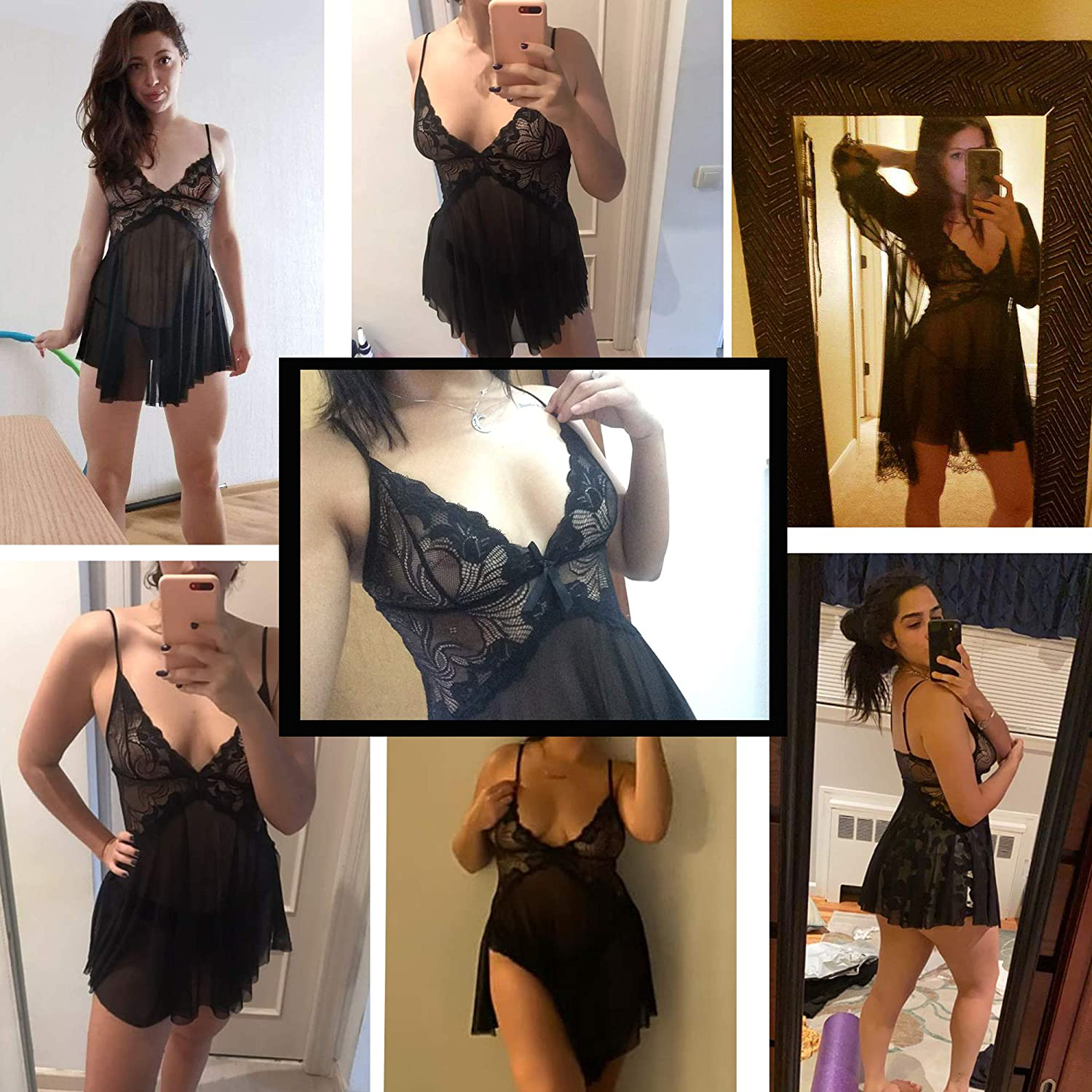 Avidlove Women Lace Lingerie Babydoll Sexy Chemise Exotic Nightgowns Bridal Nightdress Apparel & Accessories > Clothing > Underwear & Socks > Lingerie Kylie Max   