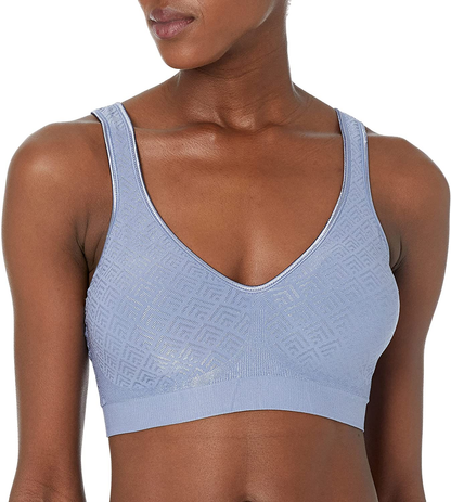 Bali Women'S Comfort Revolution Wirefree Bra with Smart Sizes DF3484 Apparel & Accessories > Clothing > Underwear & Socks > Shapewear Bali Chateau Blue Retro Medium 