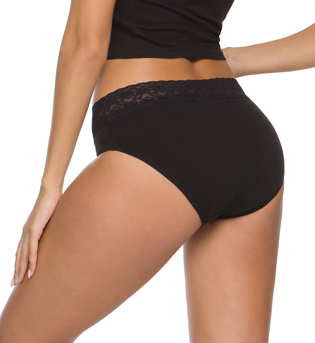 Cotton Panties for Women Bikini Underwear Hipster Underpants Lace Briefs Pack Apparel & Accessories > Clothing > Underwear & Socks > Underwear Wealurre   