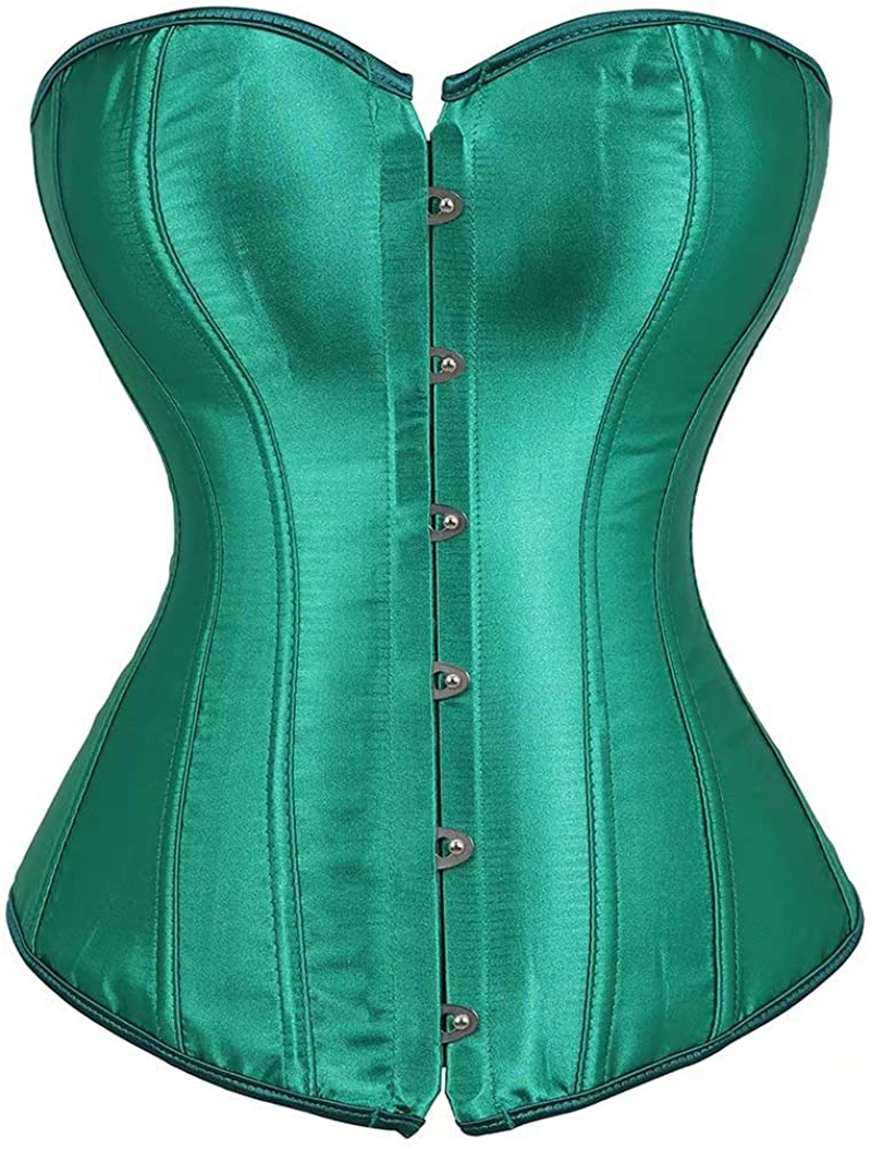 Leather Corsets for Women Bustier Lingerie Top Punk Rock Waist Cincher Basque Halloween Costume Apparel & Accessories > Clothing > Underwear & Socks > Lingerie jutrisujo 808green 5X-Large 