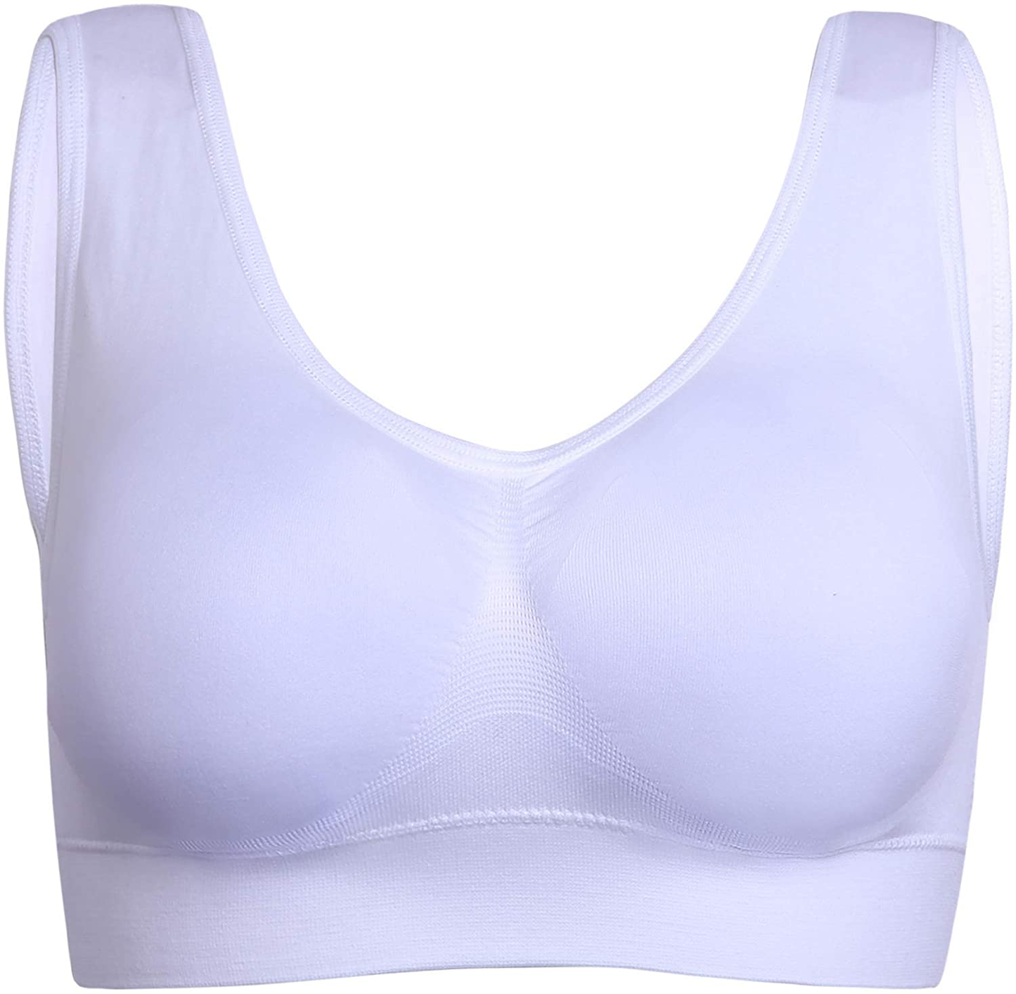 PRETTYWELL Sleep Bras for Women, Comfort Seamless Wireless Stretchy Sports Bra,3 Pack Yoga Bras, with Removable Pads Apparel & Accessories > Clothing > Underwear & Socks > Bras Kylie Max   
