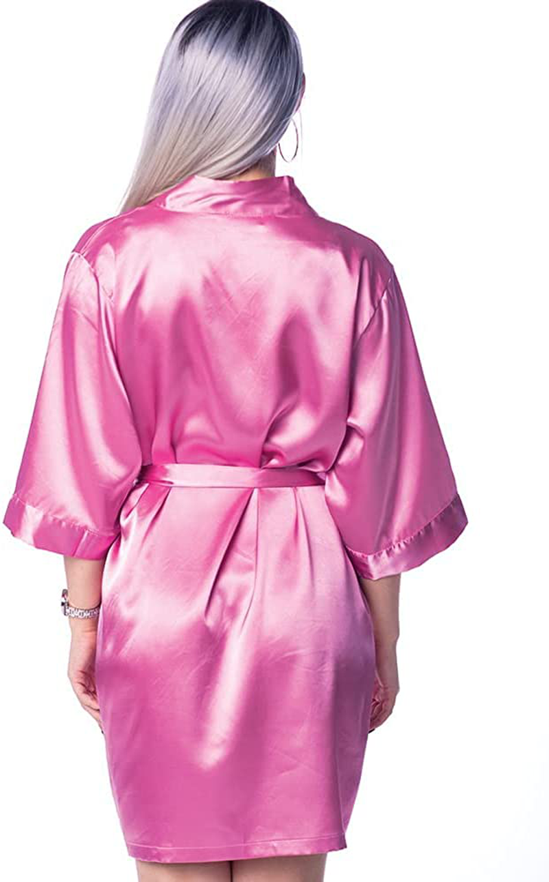 Pretty Robes Silk Satin Robes for Women Short Kimono Robe for Brides and Bridesmaids Wedding and Bridal Party Loungewear Apparel & Accessories > Clothing > Sleepwear & Loungewear > Robes Pretty Robes   