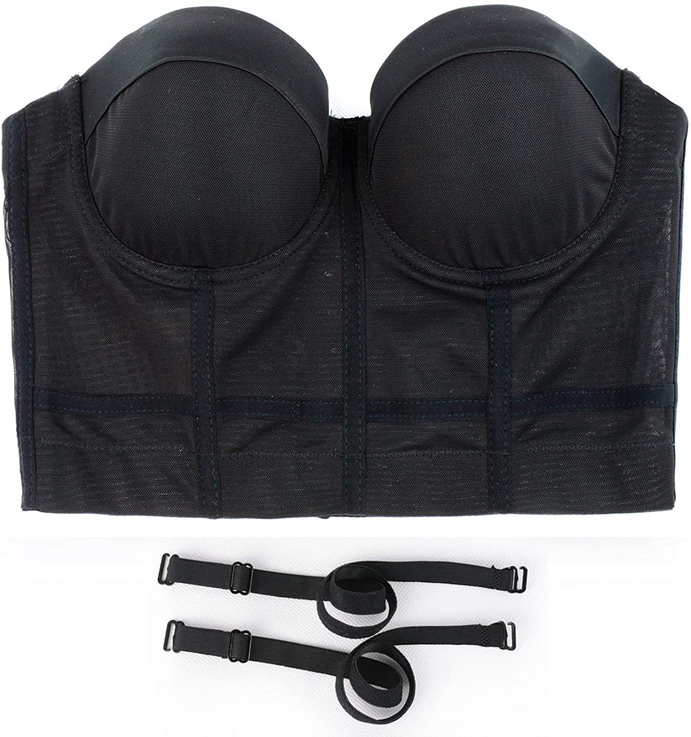 ELLACCI Women'S Mesh Bustier Crop Top Push up Corset Tops Bra Black Apparel & Accessories > Clothing > Underwear & Socks > Lingerie ELLACCI   