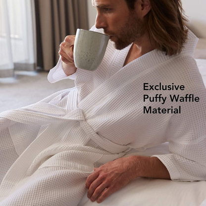Square Waffle Spa Kimono Robe - Soft Light Hotel Bathrobe by Monarch/Cypress Apparel & Accessories > Clothing > Sleepwear & Loungewear > Robes Monarch/Cypress   