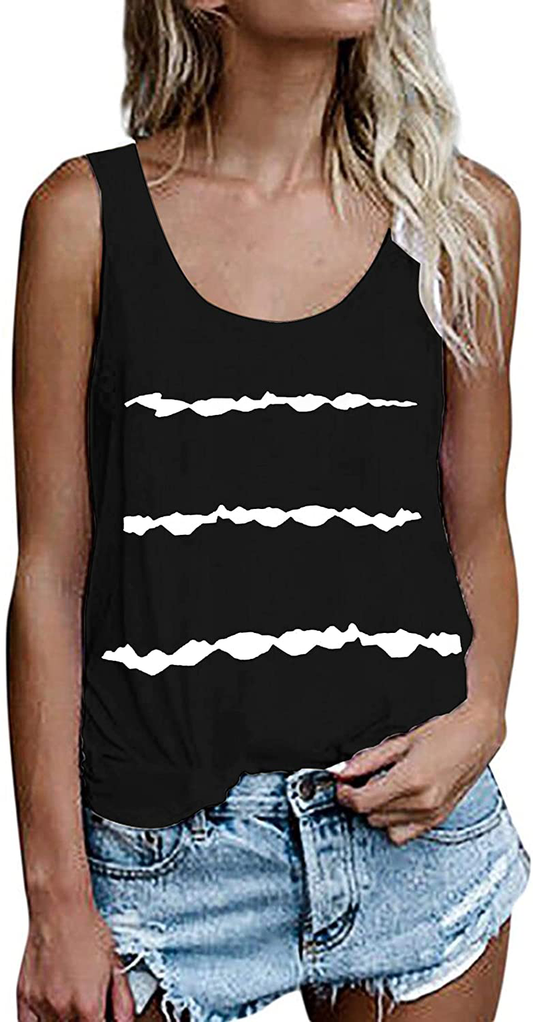OMSJ Women Shirts Sleeveless Summer Tunic Loose Fit Tank Tops Apparel & Accessories > Clothing > Activewear Kylie Max   