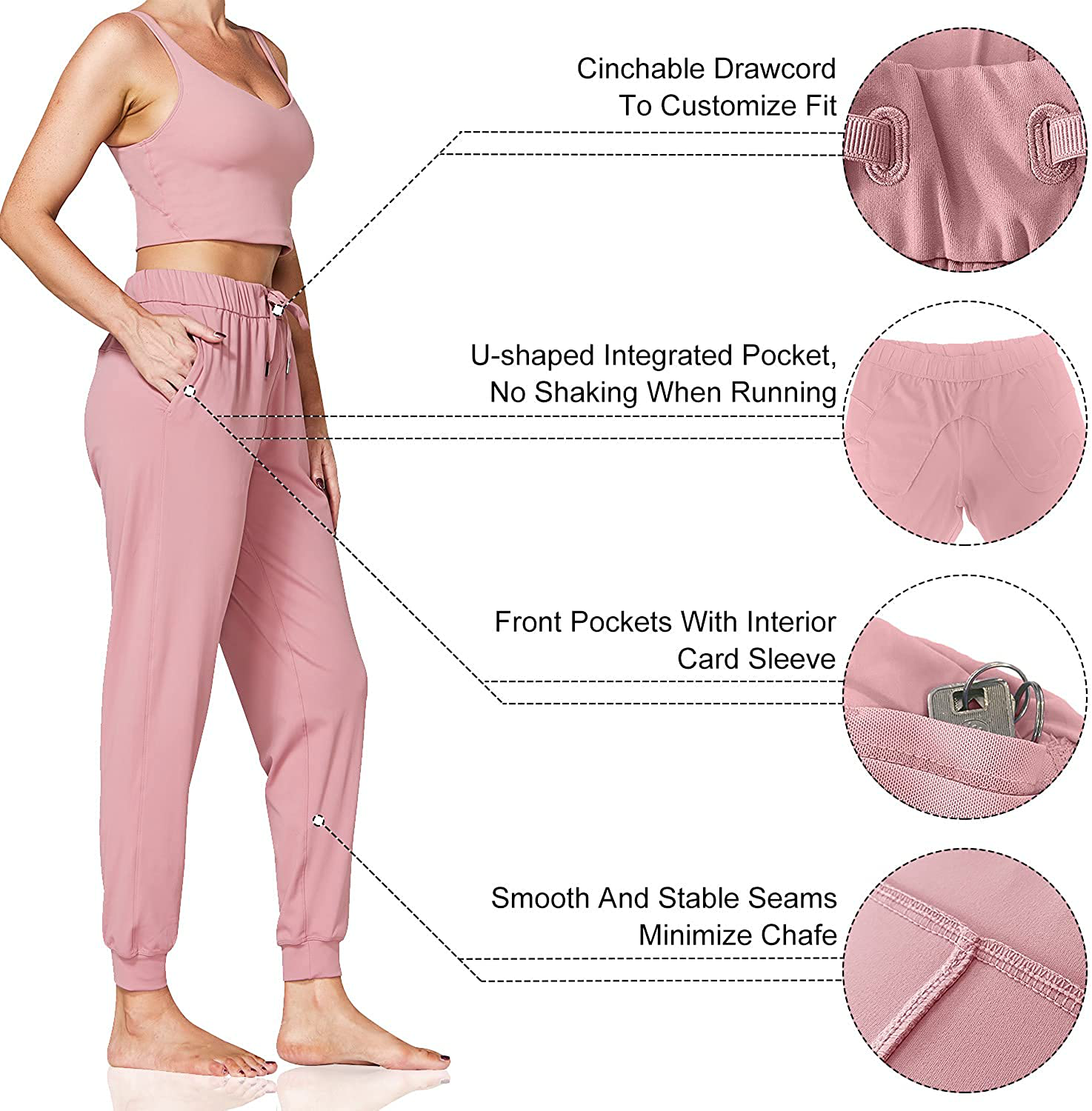 Sunzel Women Lightweight Joggers Pants with Pockets, Super Soft Quick Dry Lounge Sweatpants for Yoga Workout Running Casual Apparel & Accessories > Clothing > Activewear Kylie Max   