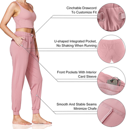 Sunzel Women Lightweight Joggers Pants with Pockets, Super Soft Quick Dry Lounge Sweatpants for Yoga Workout Running Casual Apparel & Accessories > Clothing > Activewear Kylie Max   