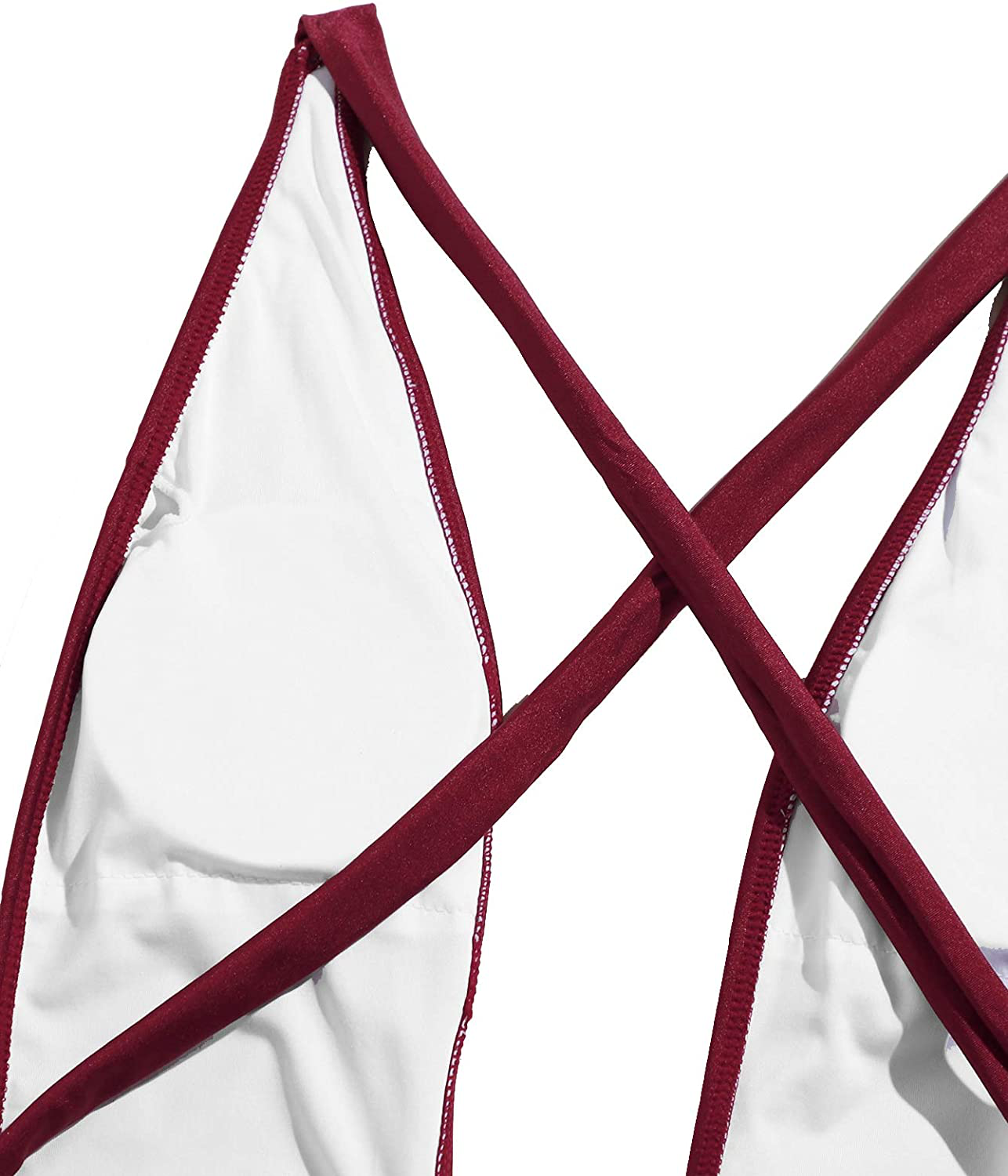 Sweatyrocks Women'S Sexy Basic Criss Cross Tie Knot Front Deep V Open Back One Piece Swimwear Apparel & Accessories > Clothing > Swimwear Kylie Max   