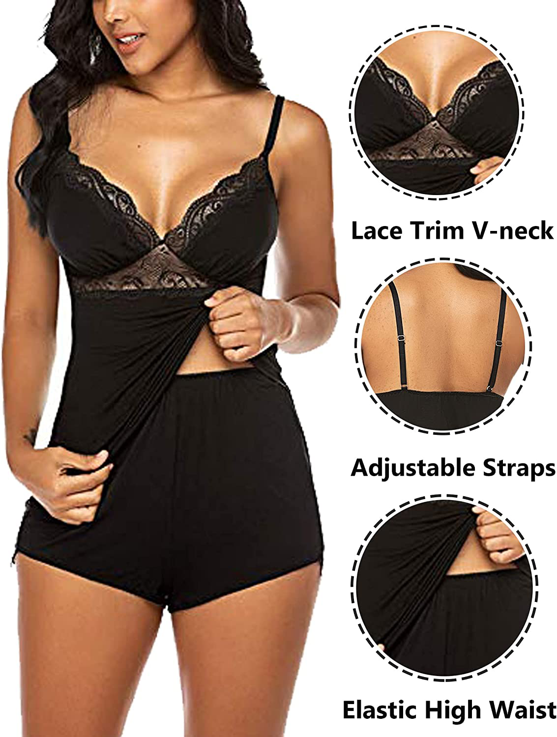 Avidlove Womens Sleepwear Lace Pajamas Cami PJS Set Pajama Set for Women Apparel & Accessories > Clothing > Sleepwear & Loungewear Kylie Max   