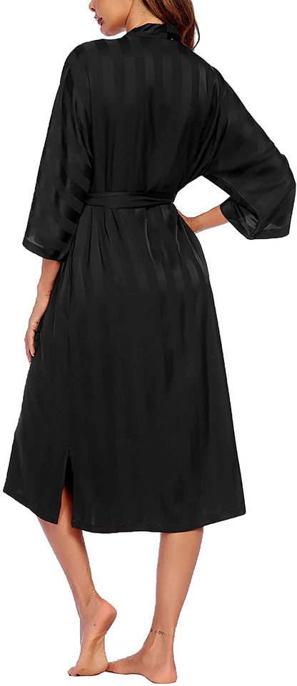 Ekouaer Silk Robes for Women Long Kimono Bridesmaid Dressing Gown V-Neck Satin Bathrobes Apparel & Accessories > Clothing > Sleepwear & Loungewear > Robes Ekouaer   