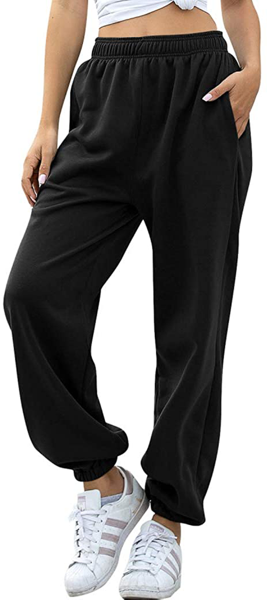 Hesayep Women'S High Waisted Sweatpants Workout Active Joggers Pants Baggy Lounge Bottoms Apparel & Accessories > Clothing > Activewear Kylie Max   