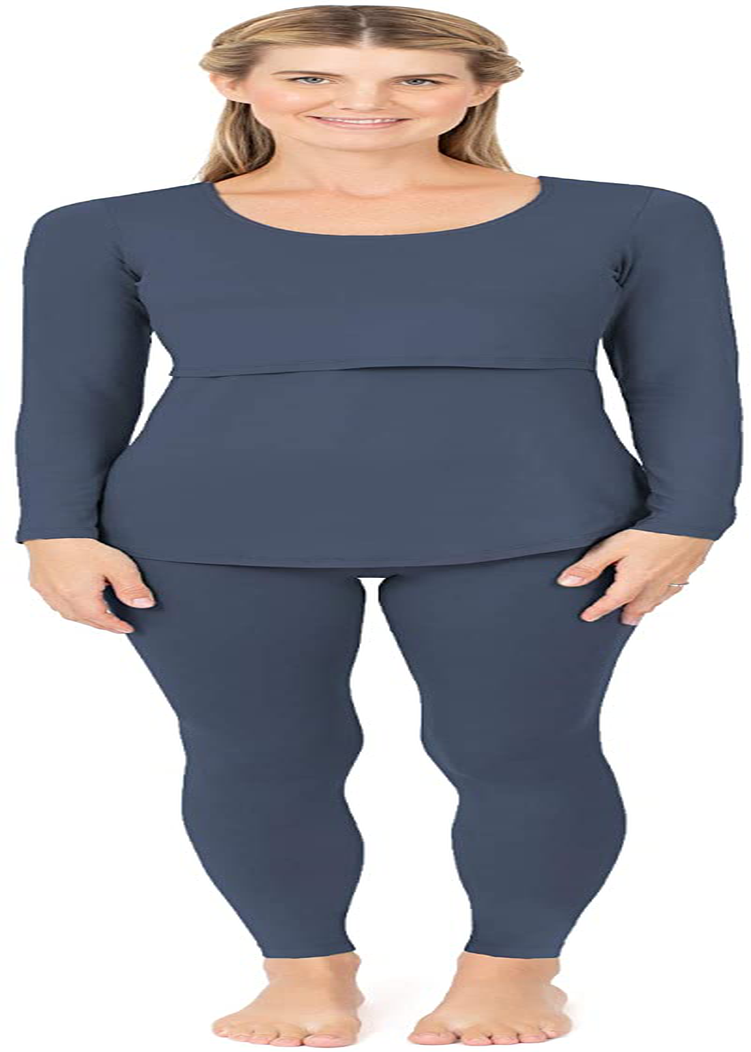 Kindred Bravely Jane Nursing Pajama Set | Nursing Pajamas for Breastfeeding Apparel & Accessories > Clothing > Sleepwear & Loungewear > Pajamas Kindred Bravely Slate Blue Medium 
