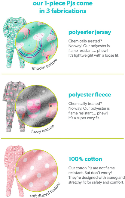 Simple Joys by Carter'S Toddler and Baby Girls' Loose Fit Fleece Footed Pajamas, Pack of 3 Apparel & Accessories > Clothing > Underwear & Socks > Lingerie Simple Joys by Carter's   
