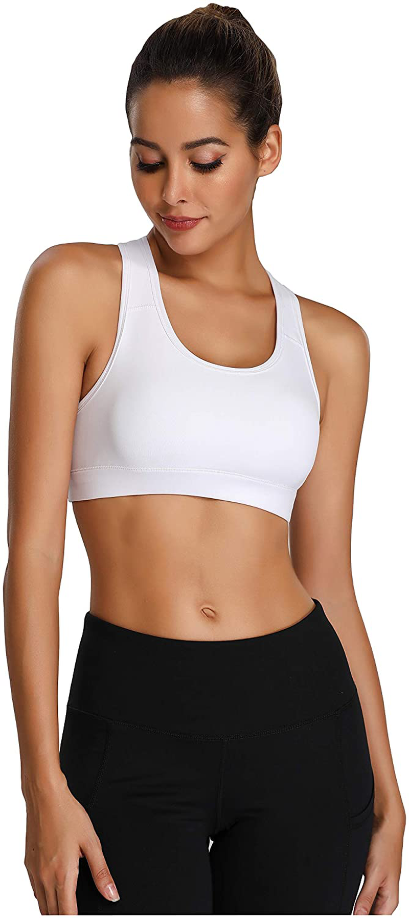 Oalka Women'S Racerback Sports Fitness Support Workout Running Bras Apparel & Accessories > Clothing > Underwear & Socks > Bras Kylie Max   