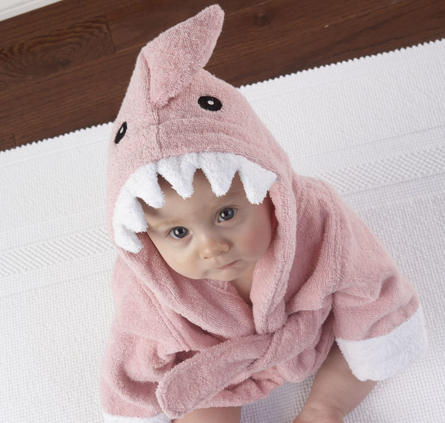 Baby Aspen "Let the Fin Begin" Shark Robe, Pink, 0-9 Months Apparel & Accessories > Clothing > Sleepwear & Loungewear > Robes Kylie Max   
