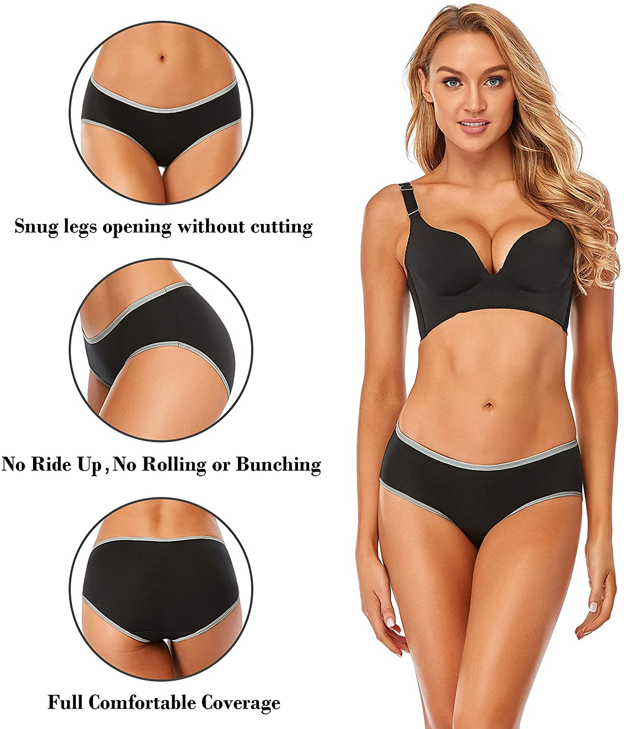 Cotton Full Coverage Underwear Womens Panties No Ride up Hipster Soft Breathable Stretch Bikini Ladies Briefs 6 Pack Apparel & Accessories > Clothing > Underwear & Socks > Underwear DUKAWA   