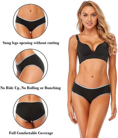 Cotton Full Coverage Underwear Womens Panties No Ride up Hipster Soft Breathable Stretch Bikini Ladies Briefs 6 Pack Apparel & Accessories > Clothing > Underwear & Socks > Underwear DUKAWA   
