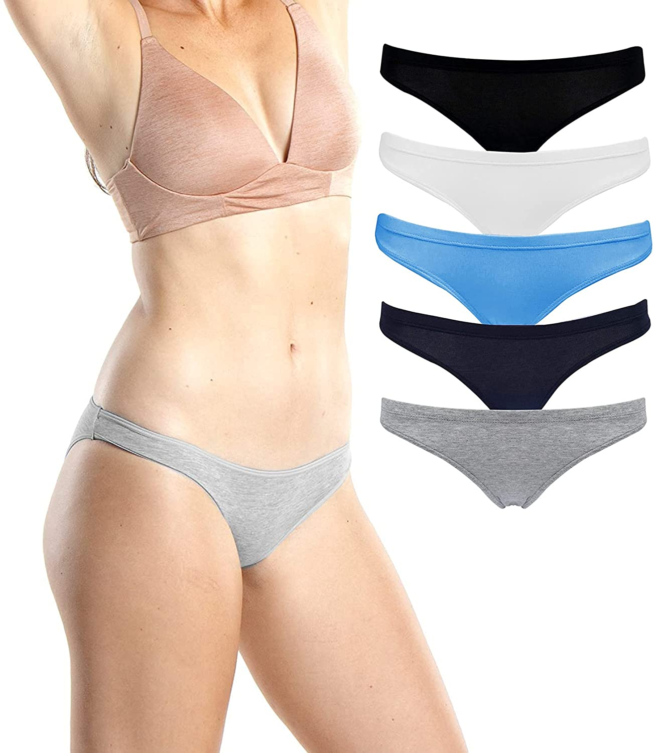 Emprella Cotton Underwear Women, 8 or 5 Pack Womens Bikini Seamless Ladies Cheeky Panty Apparel & Accessories > Clothing > Underwear & Socks > Underwear Emprella   