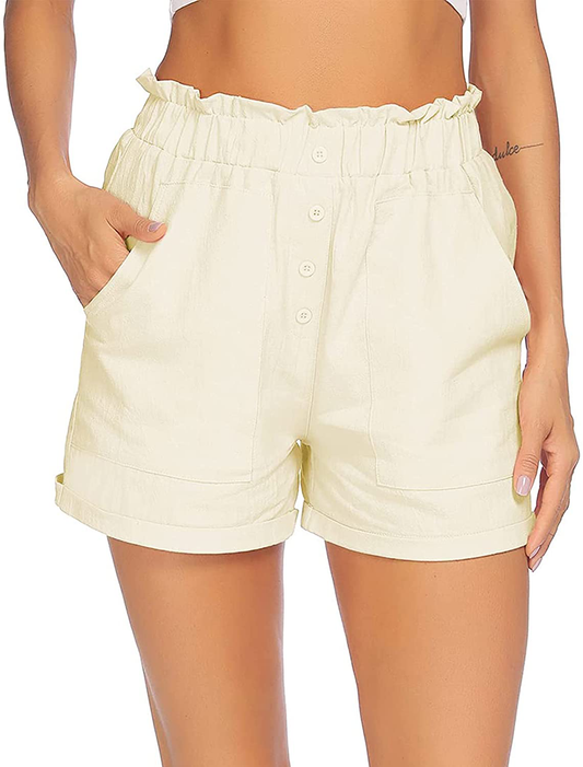 ELESOL Womens Shorts Summer Casual Drawstring Elastic Waist Shorts with Pocket Apparel & Accessories > Clothing > Shorts Kylie Max   