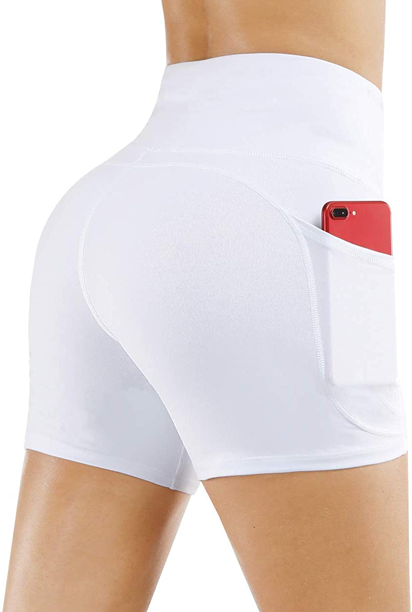 THE GYM PEOPLE High Waist Yoga Shorts for Women'S Tummy Control Fitness Athletic Workout Running Shorts with Deep Pockets Apparel & Accessories > Clothing > Shorts Kylie Max   