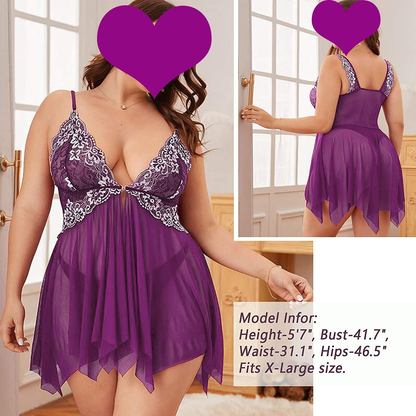 Avidlove Women Lace Lingerie Front Closure Babydoll V Neck Nightwear Sexy Chemise Nightie Apparel & Accessories > Clothing > Underwear & Socks > Lingerie Kylie Max   