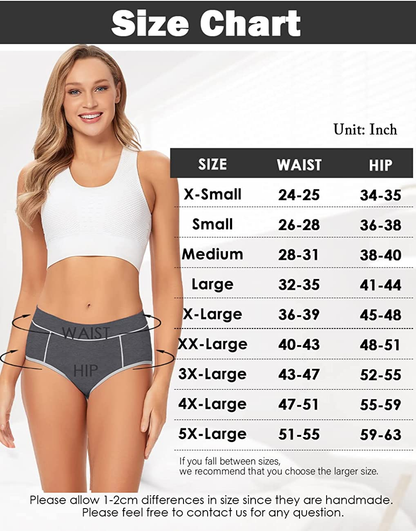 POKARLA Women'S Cotton Stretch Underwear Ladies Mid-High Waisted Briefs Panties 5-Pack Apparel & Accessories > Clothing > Underwear & Socks > Underwear POKARLA   