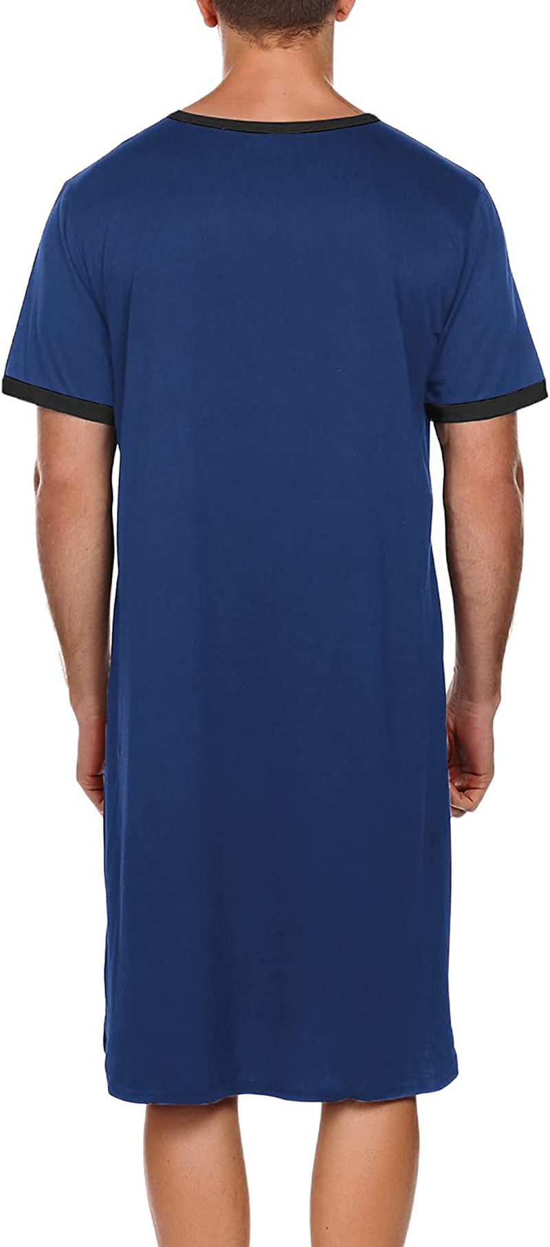 Ekouaer Men'S Nightshirt Nightwear Comfy Big&Tall Short Sleeve Henley Sleep Shirt Apparel & Accessories > Clothing > Sleepwear & Loungewear > Nightgowns Kylie Max   
