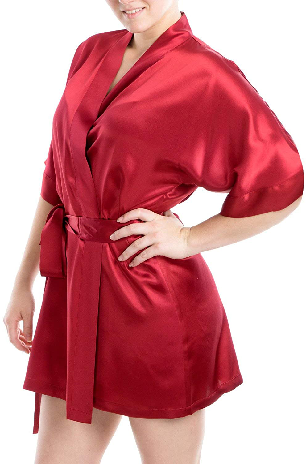 OSCAR ROSSA Women'S Luxury Silk Sleepwear 100% Silk Sexy Short Robe Kimono Apparel & Accessories > Clothing > Sleepwear & Loungewear > Robes OSCAR ROSSA   