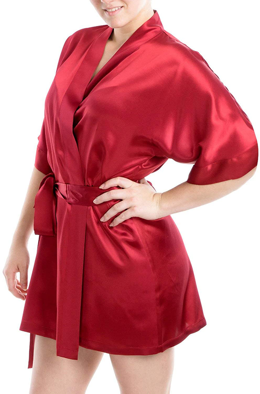 OSCAR ROSSA Women'S Luxury Silk Sleepwear 100% Silk Sexy Short Robe Kimono Apparel & Accessories > Clothing > Sleepwear & Loungewear > Robes OSCAR ROSSA   