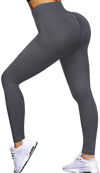 OMKAGI Women Scrunch Butt Lifting Leggings Seamless High Waisted Workout Yoga Pants Apparel & Accessories > Clothing > Activewear OMKAGI 88-grey Small 