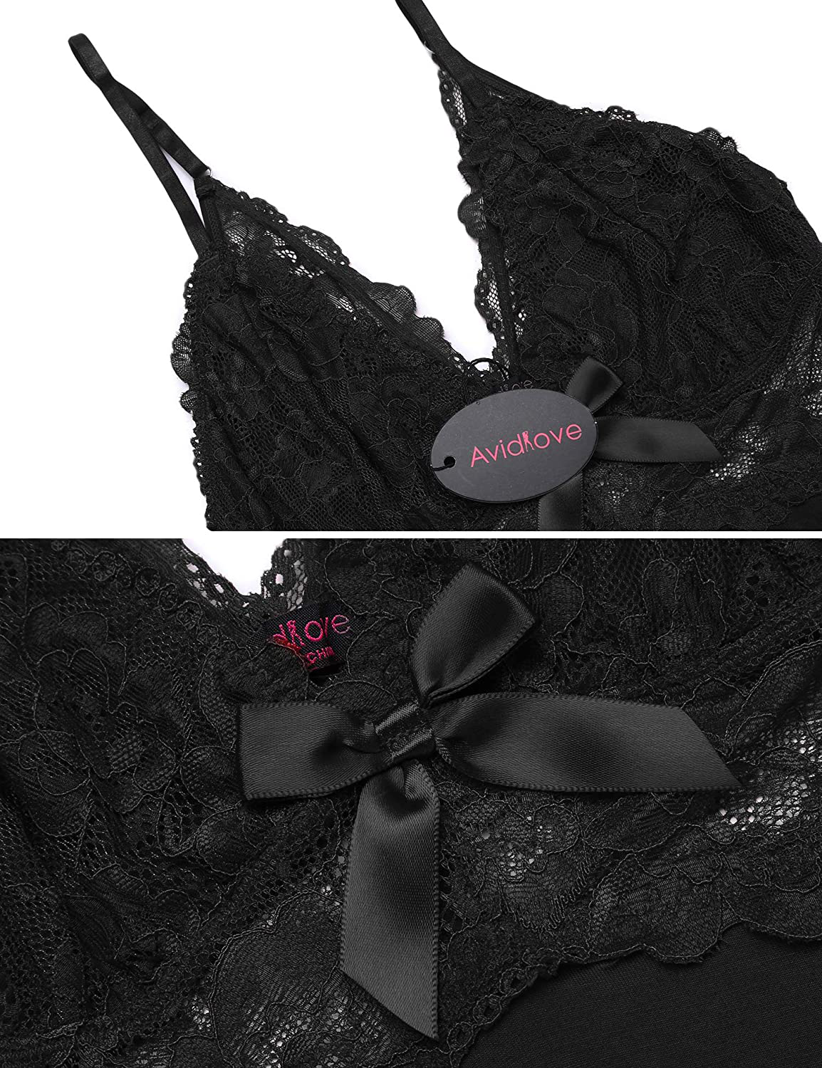 Avidlove Women Lingerie Sexy Chemise Nightgown Lace Babydoll Full Slip Dress Sleepwear Apparel & Accessories > Clothing > Underwear & Socks > Lingerie Kylie Max   