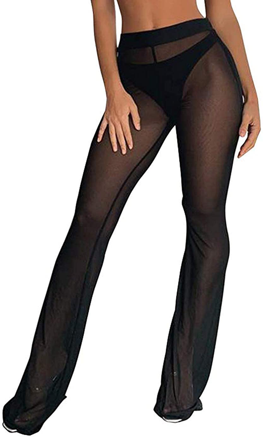Women'S Beach Sheer Mesh Legging Pant See through Bikini Bottom Swimsuit Cover Up Apparel & Accessories > Clothing > Swimwear Kylie Max   
