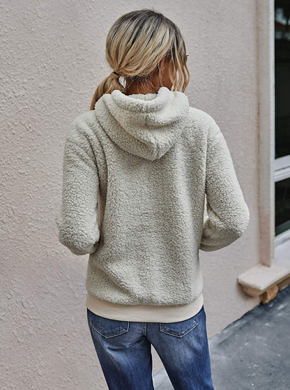 KIRUNDO Winter Women’S Fuzzy Fleece Hoodies Sweatshirts Casual Long Sleeves Shaggy Sherpa Pullover with Pockets Apparel & Accessories > Clothing > Activewear Kylie Max   