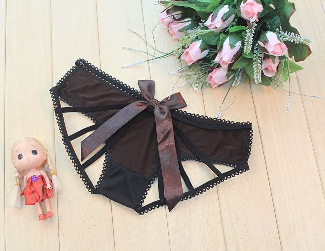 Nightaste Womens Black Lace Panties Pack of 4Pcs Midnight Lingerie Underwear with Bow Knot Apparel & Accessories > Clothing > Underwear & Socks > Underwear Nightaste   