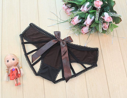 Nightaste Womens Black Lace Panties Pack of 4Pcs Midnight Lingerie Underwear with Bow Knot Apparel & Accessories > Clothing > Underwear & Socks > Underwear Nightaste   