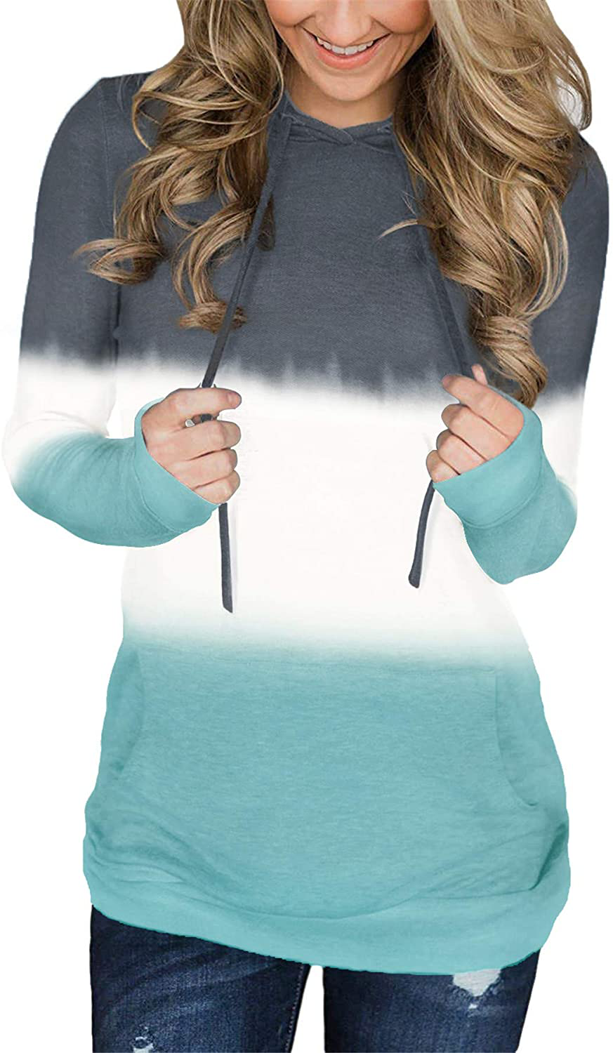 Onlypuff Womens Hoodie Sweatshirts Casual Tunic Tops Long Sleeve Hoody with Kangaroo Pockets Apparel & Accessories > Clothing > Activewear Kylie Max   
