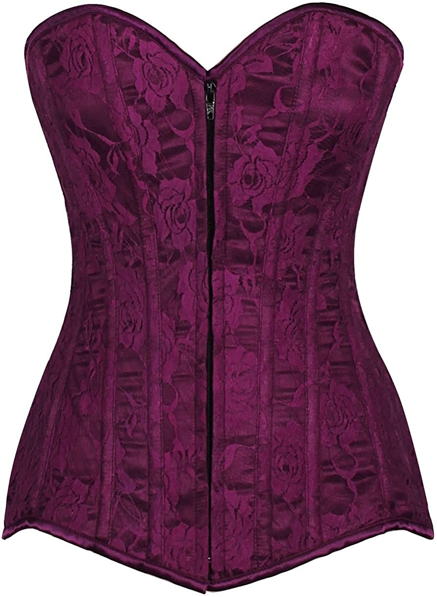 Daisy Corsets Lavish Dark Grey Lace Overbust Corset Apparel & Accessories > Clothing > Underwear & Socks > Lingerie Daisy corsets Magenta 4X 